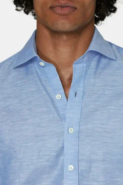 Slim Fit Cut Away Soft Linen Shirt