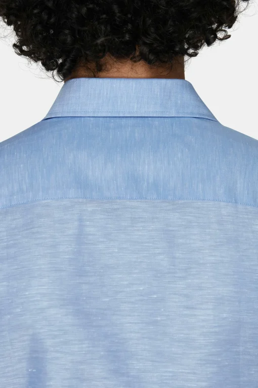 Slim Fit Cut Away Soft Linen Shirt