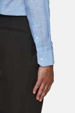 Slim Fit Cut Away Soft Linen Shirt