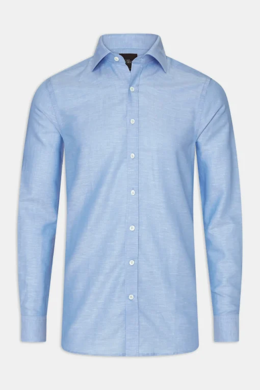 Slim Fit Cut Away Soft Linen Shirt