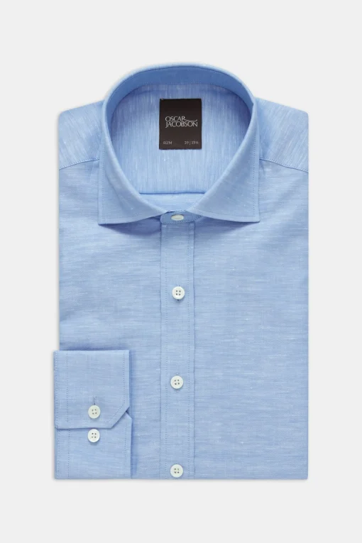 Slim Fit Cut Away Soft Linen Shirt