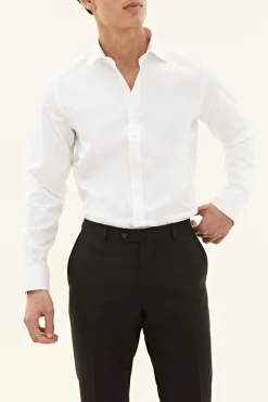 Slim Fit Cut Away Twill Shirt