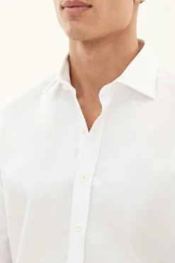 Slim Fit Cut Away Twill Shirt