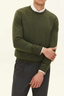 Slim Fit Fine Merino Wool Roundneck Sweater