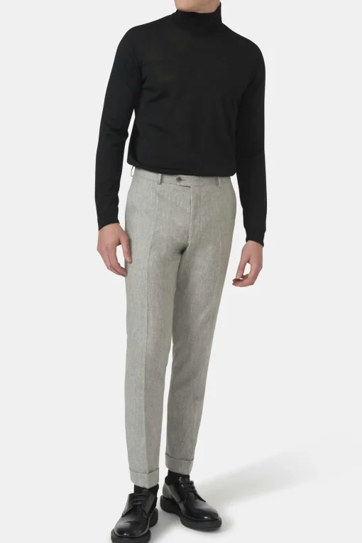 Slim Fit Flannel Trousers