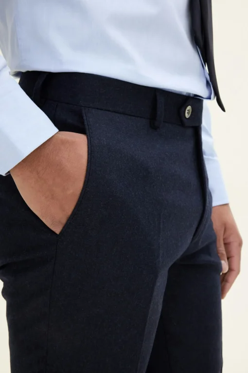 Slim Fit Flannel Trousers