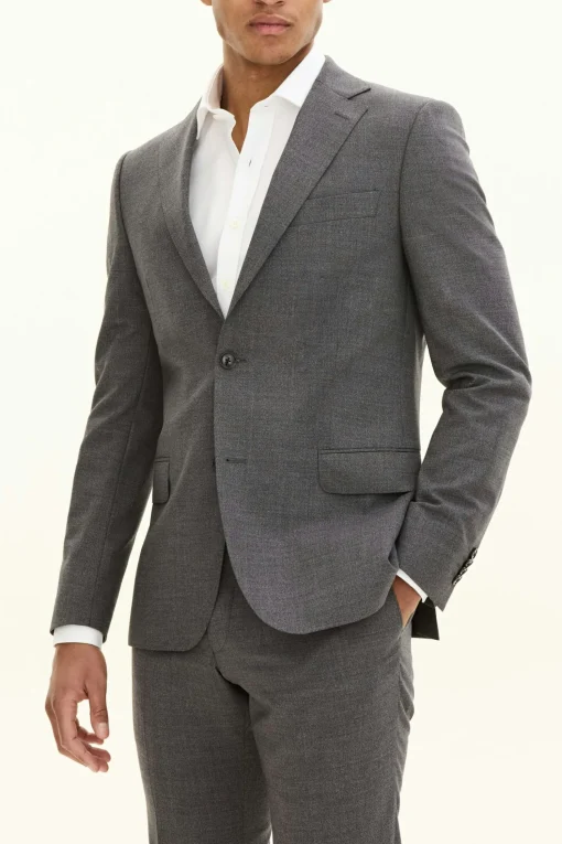 Slim Fit Microstructure Blazer