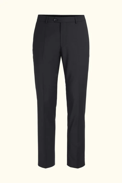 Slim Fit Plain Weave Wool Stretch Trousers