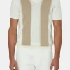 Slim Fit Striped Knit Poloshirt