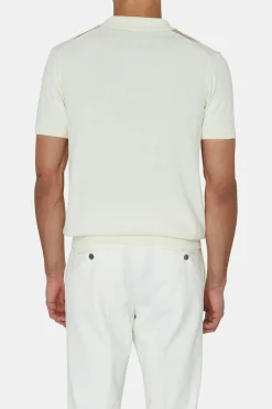 Slim Fit Striped Knit Poloshirt