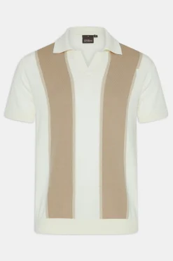 Slim Fit Striped Knit Poloshirt