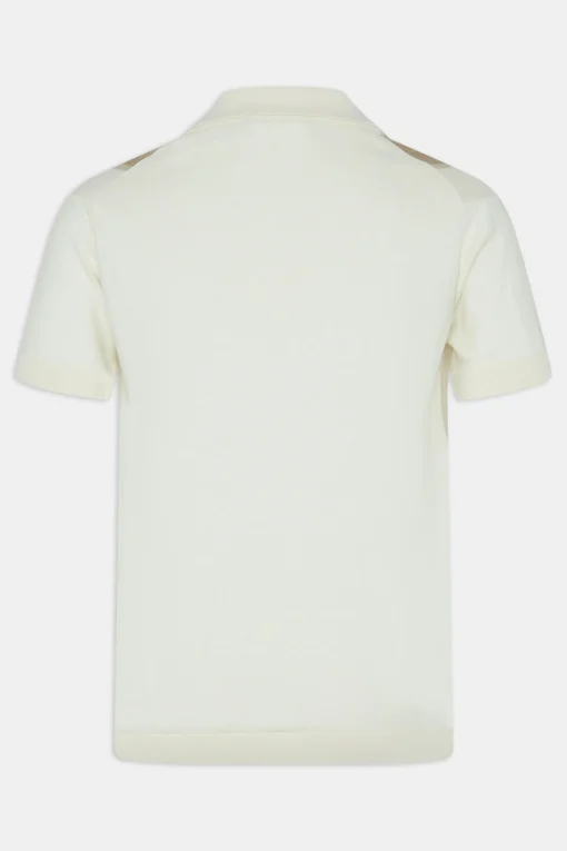 Slim Fit Striped Knit Poloshirt
