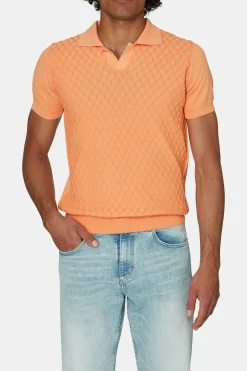 Slim Fit Structured Knit Poloshirt