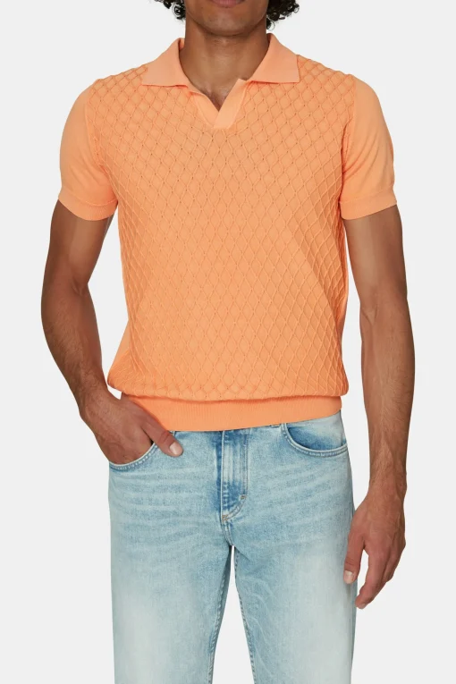 Slim Fit Structured Knit Poloshirt