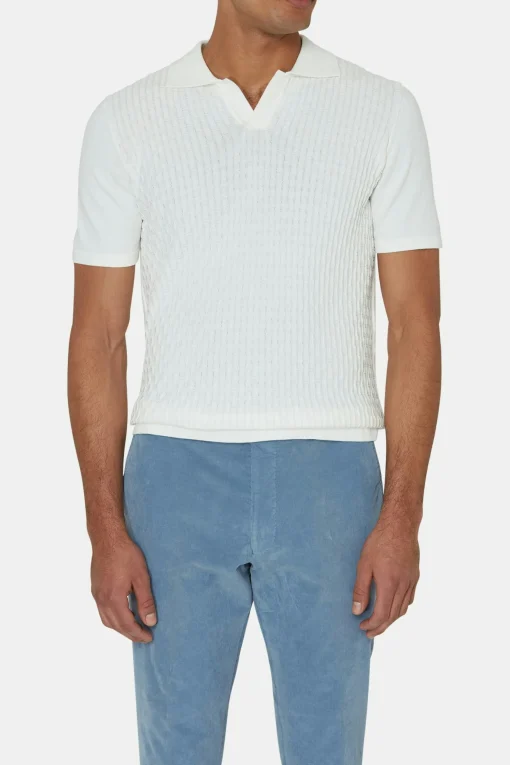 Slim Fit Structured Knit Poloshirt