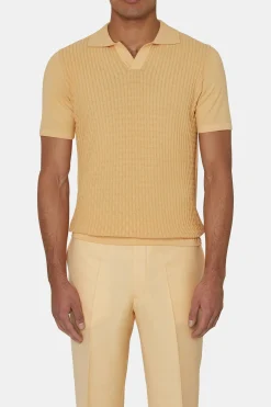 Slim Fit Structured Knit Poloshirt