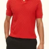 Slim Fit Structured Knit Poloshirt