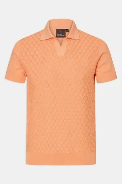 Slim Fit Structured Knit Poloshirt