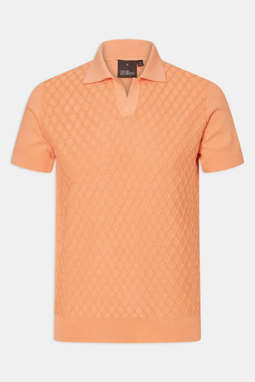 Slim Fit Structured Knit Poloshirt
