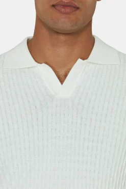 Slim Fit Structured Knit Poloshirt