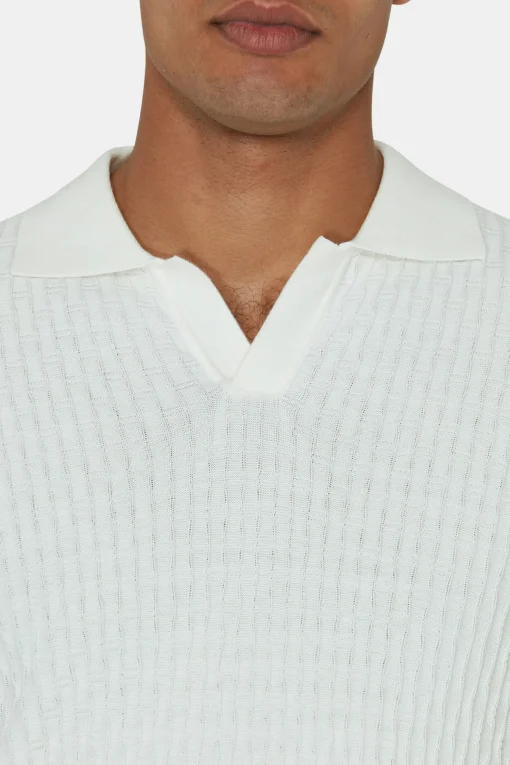Slim Fit Structured Knit Poloshirt