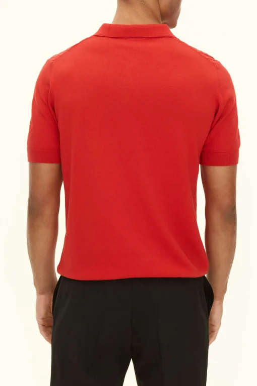 Slim Fit Structured Knit Poloshirt