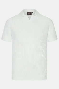 Slim Fit Structured Knit Poloshirt