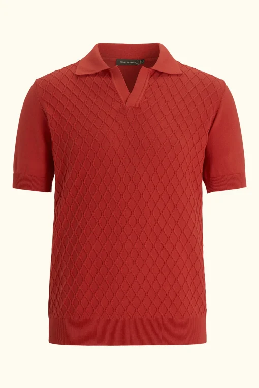 Slim Fit Structured Knit Poloshirt