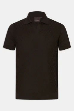 Slim Fit Structured Knit Poloshirt