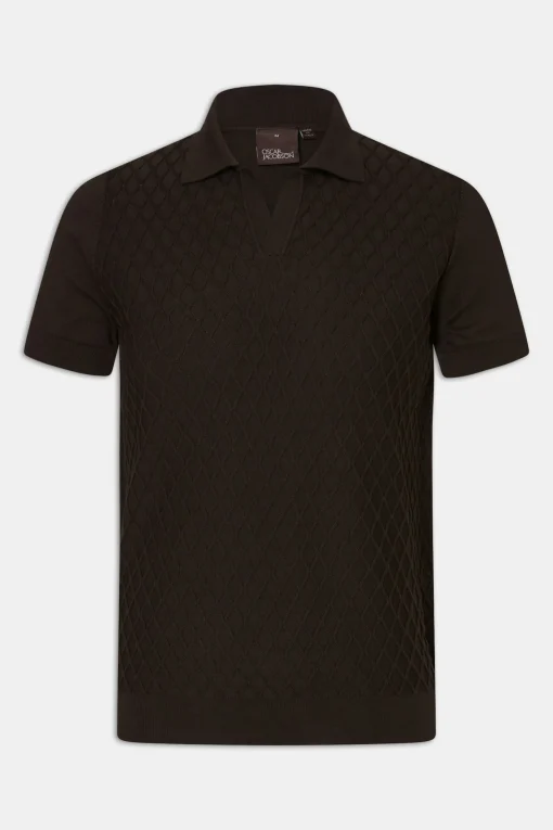 Slim Fit Structured Knit Poloshirt