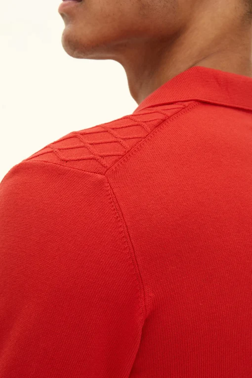 Slim Fit Structured Knit Poloshirt