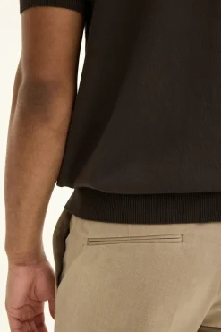 Slim Fit Structured Knit Poloshirt