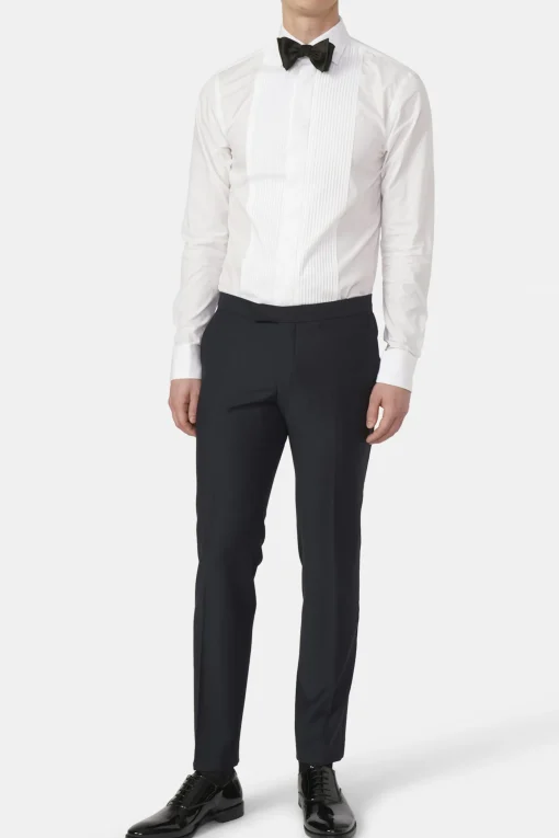 Slim Fit Tuxedo Microstructure Trousers