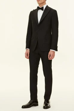 Slim Fit Tuxedo Microstructure Trousers