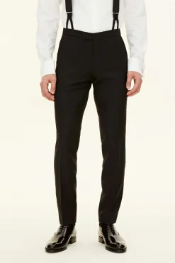 Slim Fit Tuxedo Microstructure Trousers