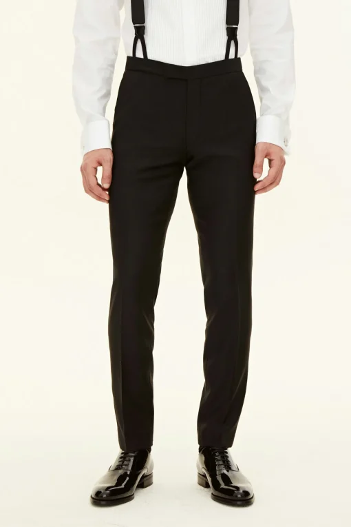 Slim Fit Tuxedo Microstructure Trousers