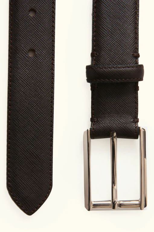 Square Buckle Saffiano Belt