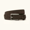 Square Buckle Suede Belt