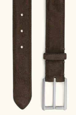Square Buckle Suede Belt